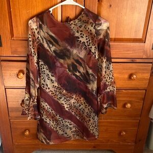 Nasty Gal size 2 Animal Print Long Sleeve Dress nwt